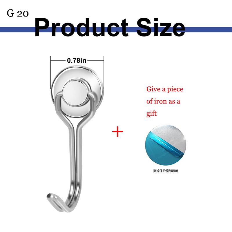 Strong Magnetic Hook Magnetic Hook Strong Neodymium Magnets Hooks for Home Refrigerator Kitchen Key Holder Black Multi-Purpose