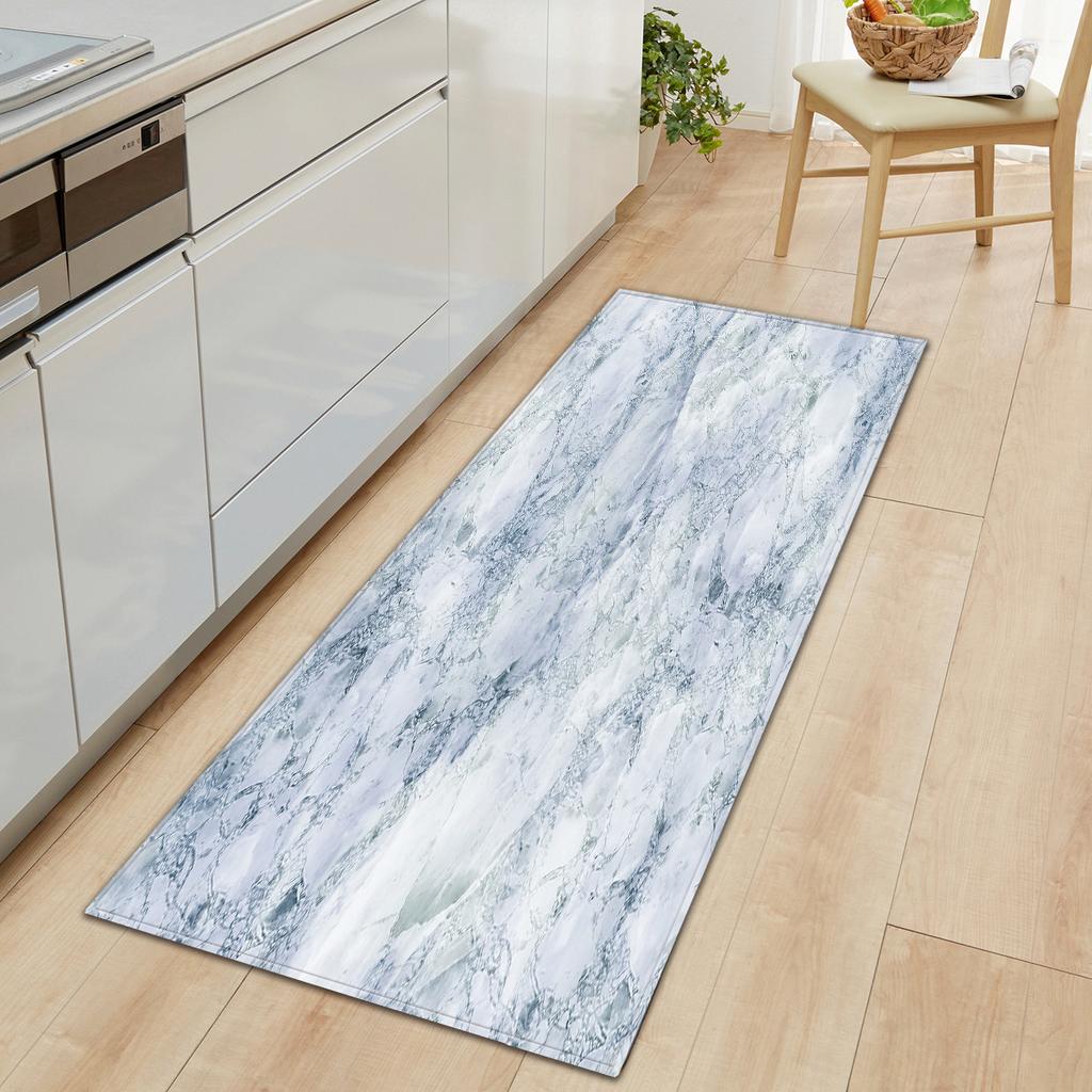 Marble Bathroom Non-Slip Door Mat Bathroom Absorbent Floor Mat Kitchen Dirt-Resistant Long Living Room Carpet