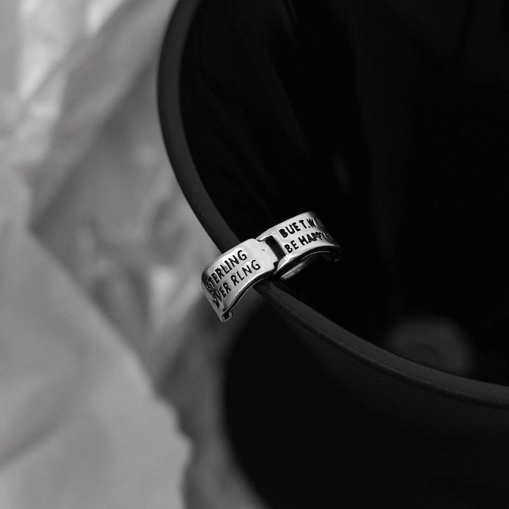 Ins Punk Neutral Double-sided Letters Silver-plated Lukewarm Earrings Earrings Street Ear Buckle Niche Earrings Female Studs Versatile Daily Wear