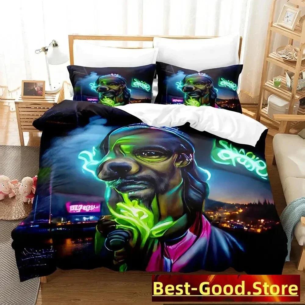 3D Snoop Dogg Rapper Bedding Set Printed Bed Set With Pillowcase Bed Duvet Cover Single Double Queen Super King Size boys Adult