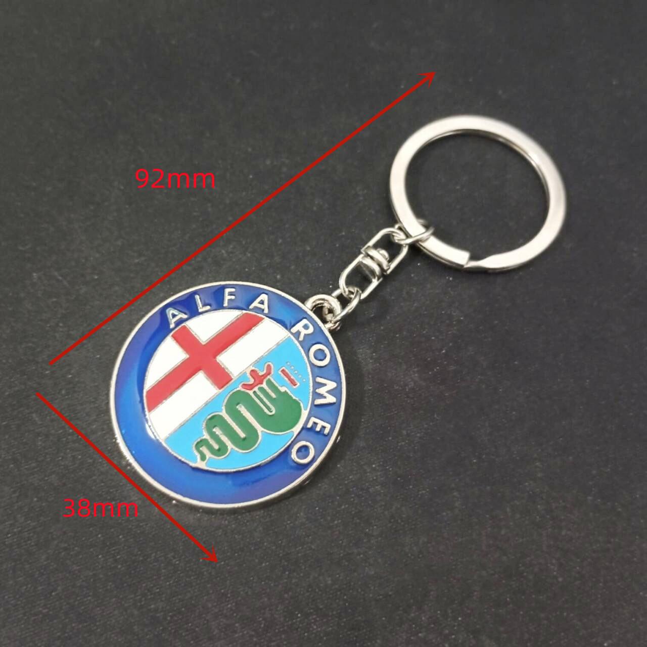 

2026 Hot Sticker 1Pcs 92mm Car Styling Keychain for Alfa Romeo, Styling Key Ring Accessories, Stelvio Giulietta Mito Tonale Bre