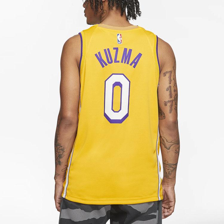 Nike NBA Lakers Kyle Kuzma No.0 Quick-Dry Sleeveless Basketball Jersey Men Tops Yellow AV4646-728