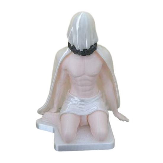 Cool E-sports Room Decor 3D Printed Masked Hottie Ornament, Mysterious Character Figurine, Stable Creative Office Desk Gadgets Base Desktop