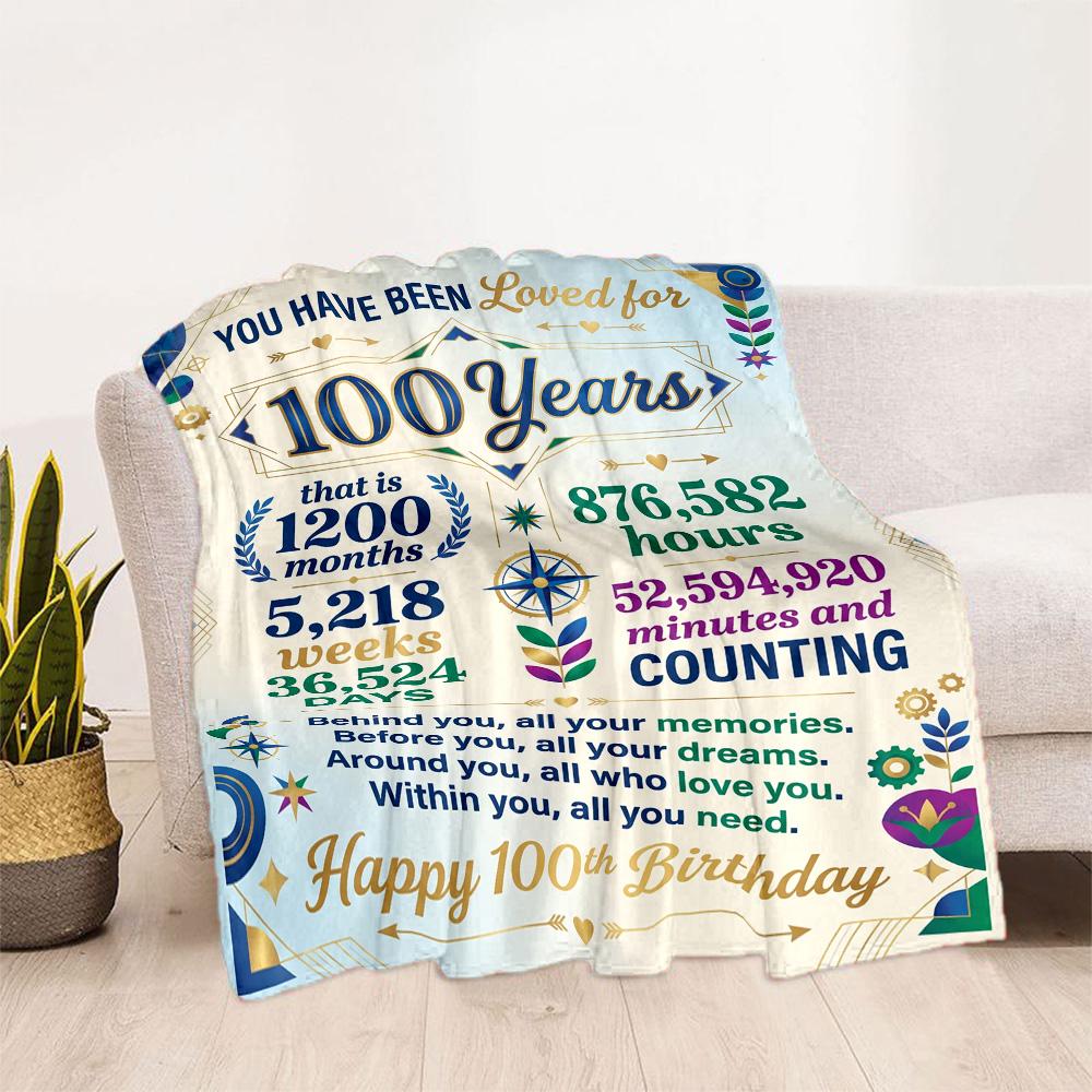Vintage Anniversary Greetings Blanket Warmthful Decor Great for Seaside Bedding Bed for All Occasions Stylish Decor Gifts For Family Or Friends