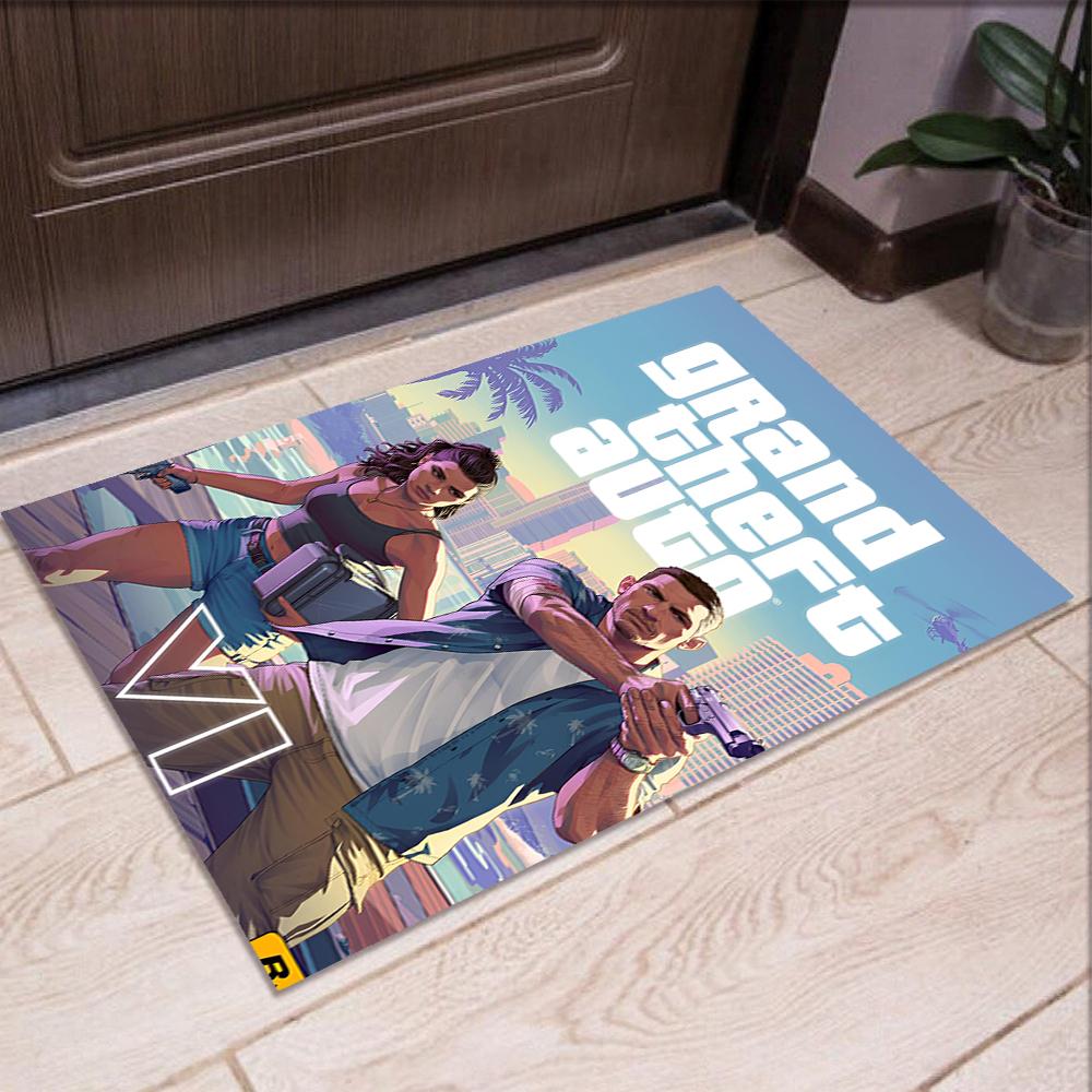 Tappeto Stampato GTA 6, Tappeto per Sedia da Ufficio Soggiorno Camera da Letto Cucina Decorazioni per la Casa Regali.