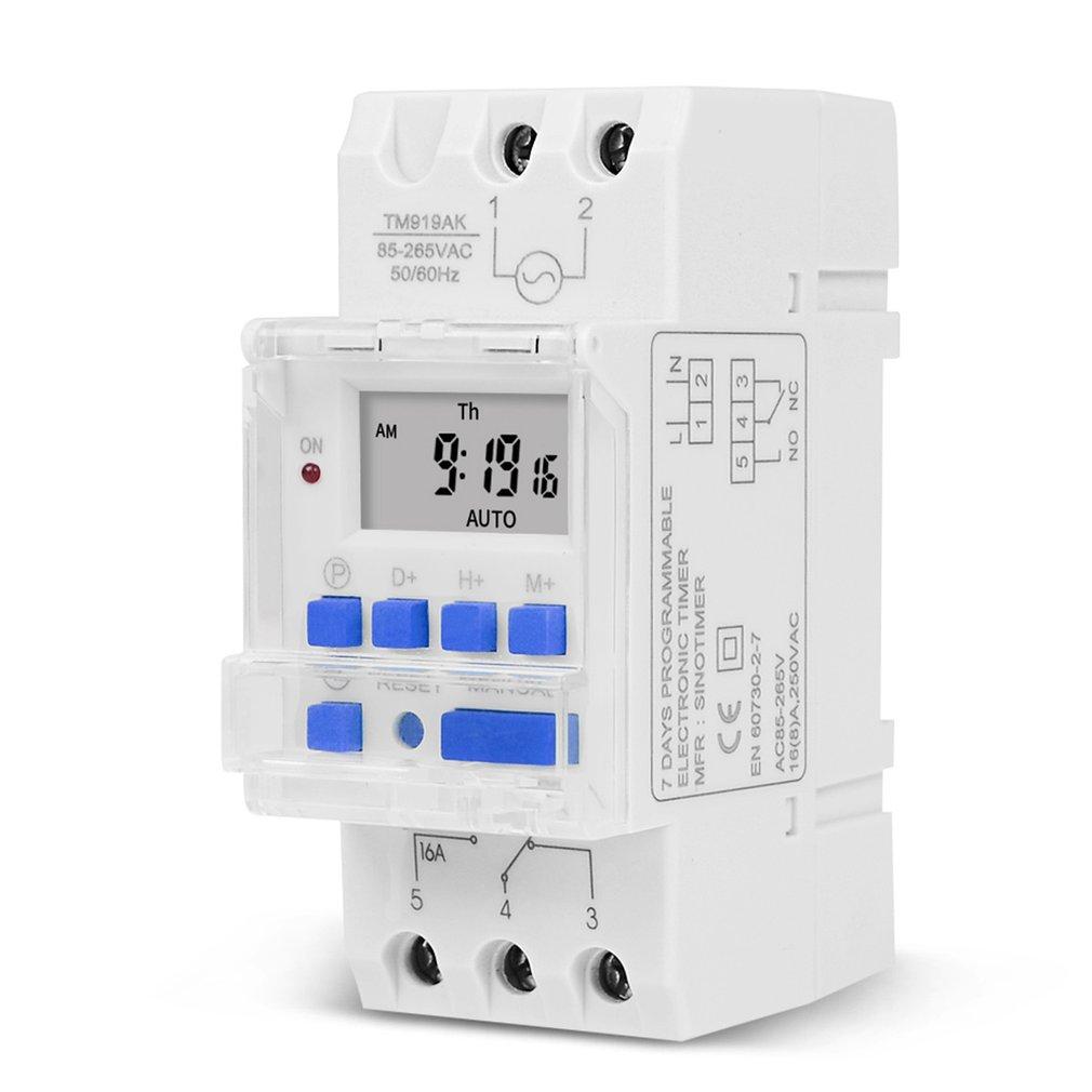 TM919A Time Controller 16A Din Rail Mount Electronic Weekly 7 Days Programmable Digital Industrial Relay Timer Switch Wholesale
