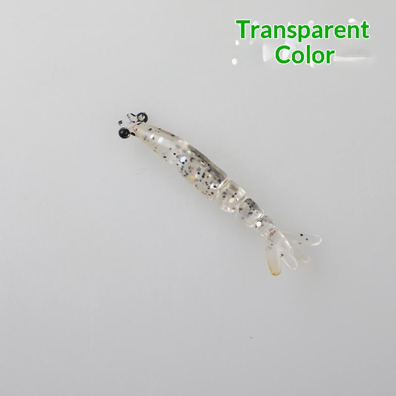 20Pcs Mini Soft Worm Shrimp Fishing Lure 0.4G/40Mm Artificial Baits Bass Silicone Fishing Tackle
