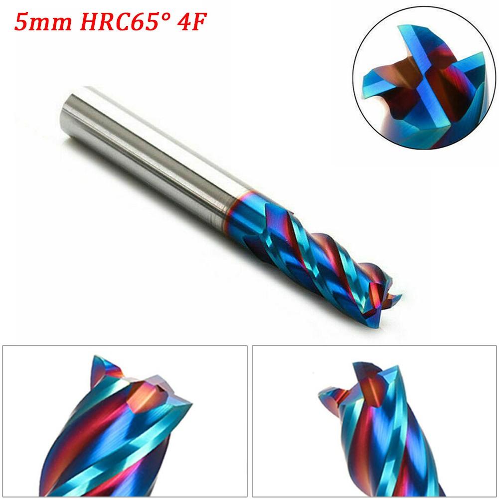 5mm HRC65° 4F For NANO Tungsten Carbide End Mill Milling Cutter For Stainless Steel