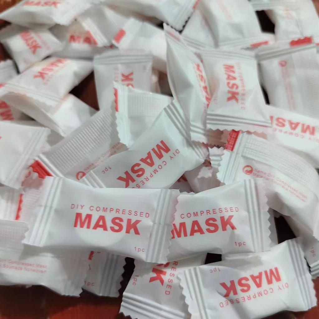 Máscara de Algodão Comprimido Descartável para Salão de Beleza - Amiga para Viagem, Tecido Não Tecido