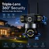 YOOSEE Ai APP Camera Outdoor Waterproof HD 6MP WIFI IP CCTV Night Vision Two-Way Intercom Smart Camera PIR Mobile Tracking Three Lens Camera