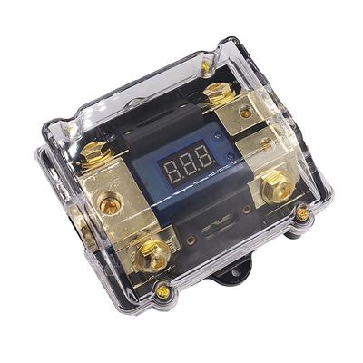 1 in 2 out 100A Auto Audio Power Sicherungen Halter Stereo Verteilung Block mit LED Display Sicherung Box Uhren Schmelzsicherungen Auto