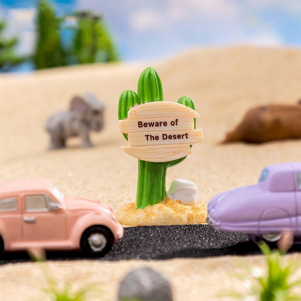 Multicolor Micro Road Signs Resin Mini Signpost Figurine Craft Miniature Road Board