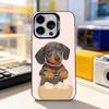 Cute Dachshund Funny For iPhone 17,16,15,14,13,12,11,Pro,Max,Plus,E,Air,Mini Anti Fall Black Matte Hard Bumper Phone Case