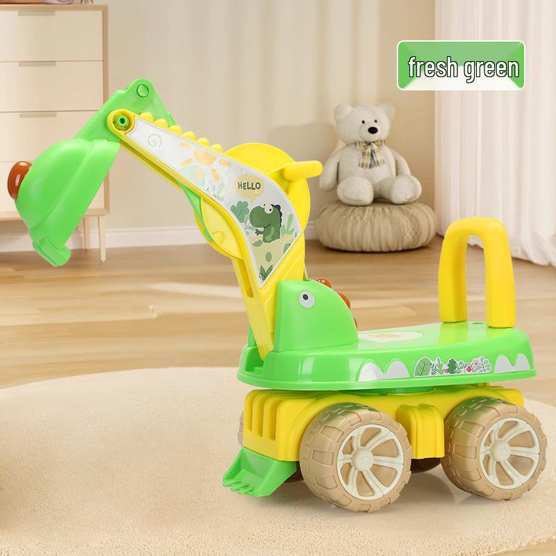 Kinder-Fahrbagger Spielzeug: Aufsitz-Bagger Baustellenfahrzeug für Kinder