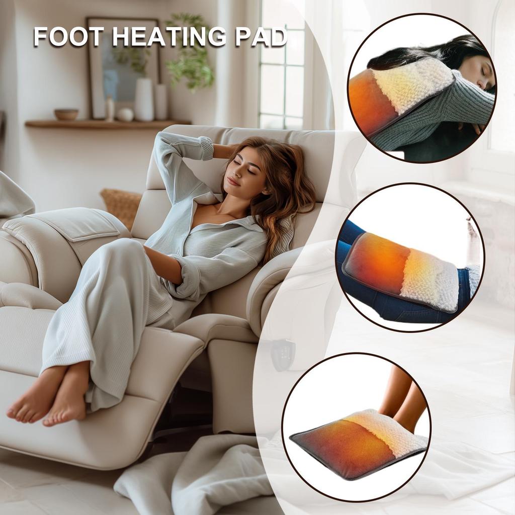 Electric Heating Foot Pad 50 Constant Temperature Soft Plush Portable USB Plug And Play Home Office Detachable Warm Foot