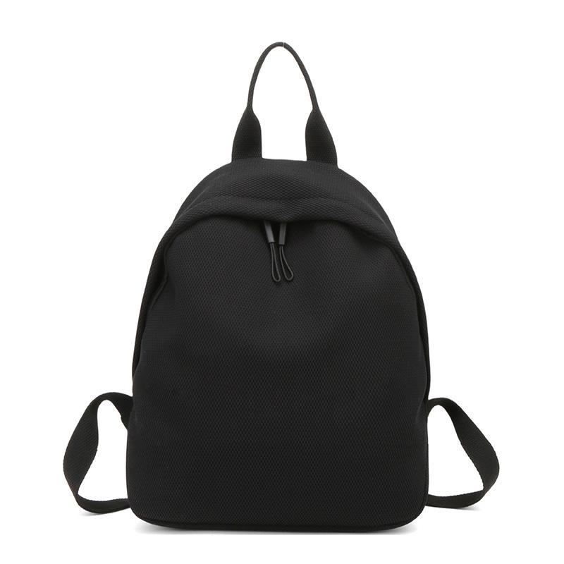 

Simple backpack casual commuter backpack large capacity unisex solid color short trip outdoor backpack school bag чёрный