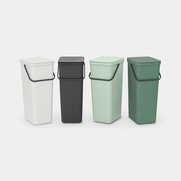 Brabantia poubelle waste bin sort &amp; go 40 l - jade green