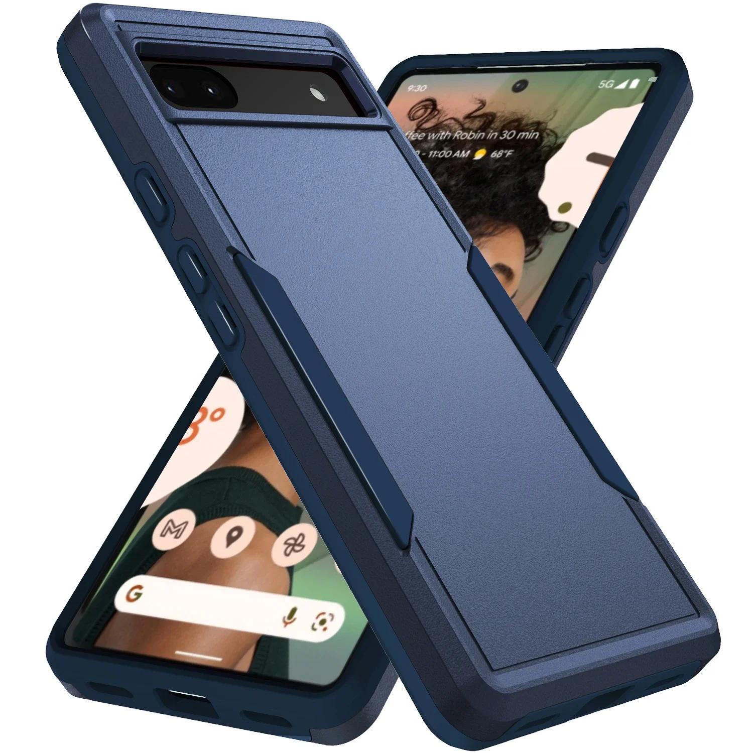 

Гибридный прочный бронированный чехол для Google Pixel 9 9 Pro 8 8A 6A 7A 7 Pro Otter Case Box Ударопрочный военный жесткий чехол с полной защитой for Pixel 9 Pro темно-синий