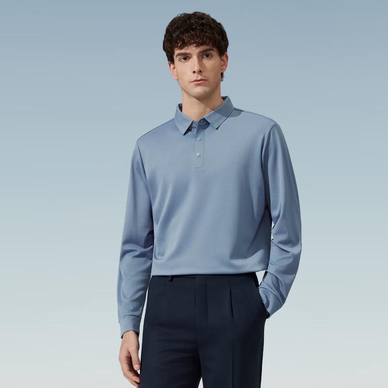 Judger Men's 7A Anti-Bacterial Wrinkle-Resistant Long Sleeve Polo Shirt
