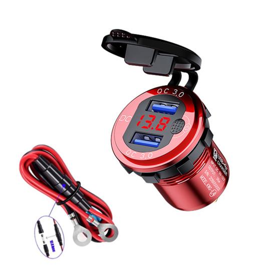 Car Charger Dual USB Quick Charge Waterproof 36W QC3.0 12-24V
