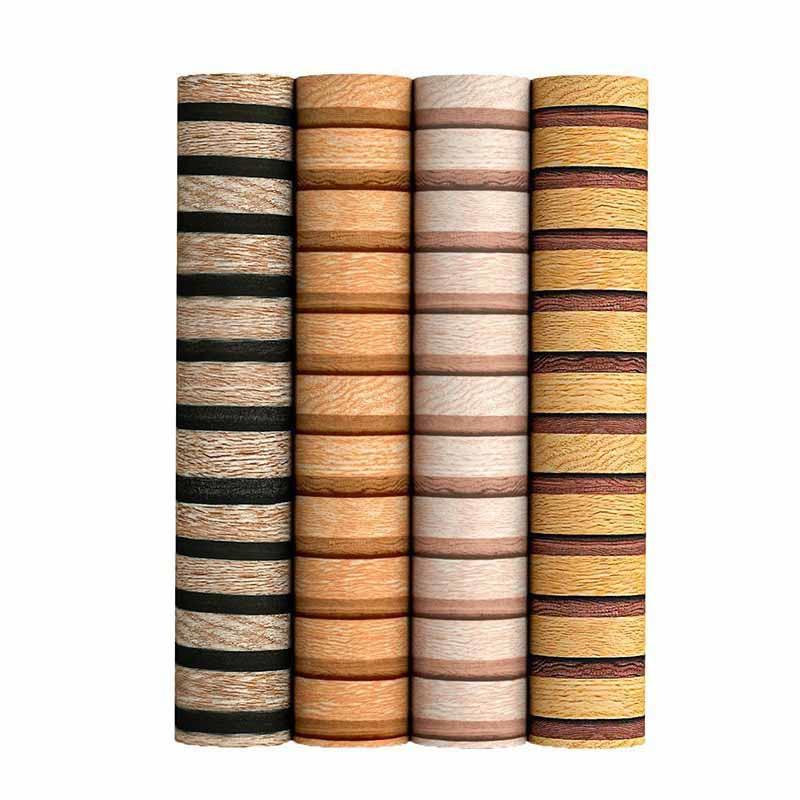 45cm*10m Selbstklebende PVC Wasserdicht Abziehen & Aufkleben 3D Gestreifte Paneele Holzmaserung Tapete Möbel Akzentwände & Heimrenovierungsdekor