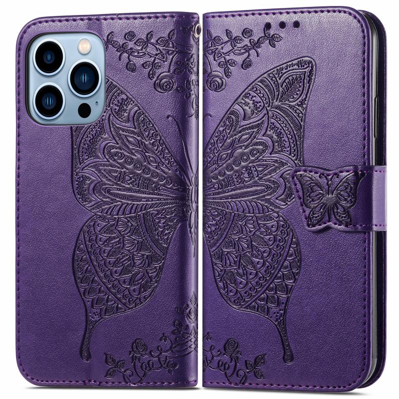 Shockproof Printed Butterfly Leather Flip Wallet Card Holder Case For iPhone 17 Air 16 15 14 13 12 Pro Max Plus 16E Phone Cover