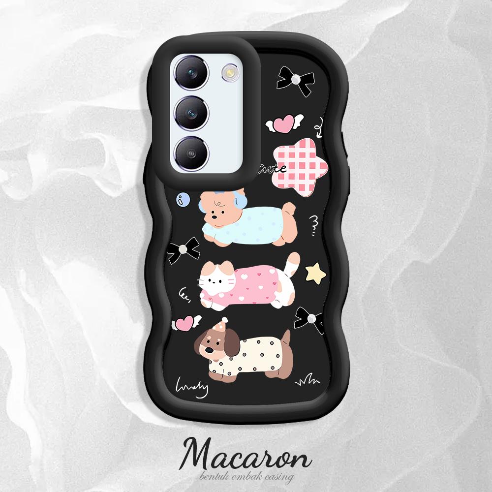 

Окрашенный узор Big Wave Edge Мягкий силиконовый материал Macaron чехол для телефона противоударный защитный резиновый чехол для OnePlus Vivo Motorola Moto Motorola Moto E14 чёрный