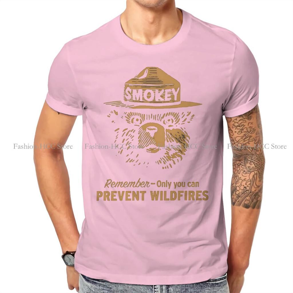 Smokey The Bear Rules Tshirt Vintage Unisex Grunge Teenager Clothing Tops Oversized Cotton Oneck T Shirt