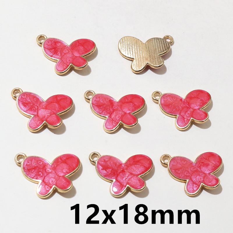 20pcs Enamel Charms Pendants Butterfly Flower Bow Mushroom Shape DIY Jewelry Making Accessories for Earrings Necklace Bracelets