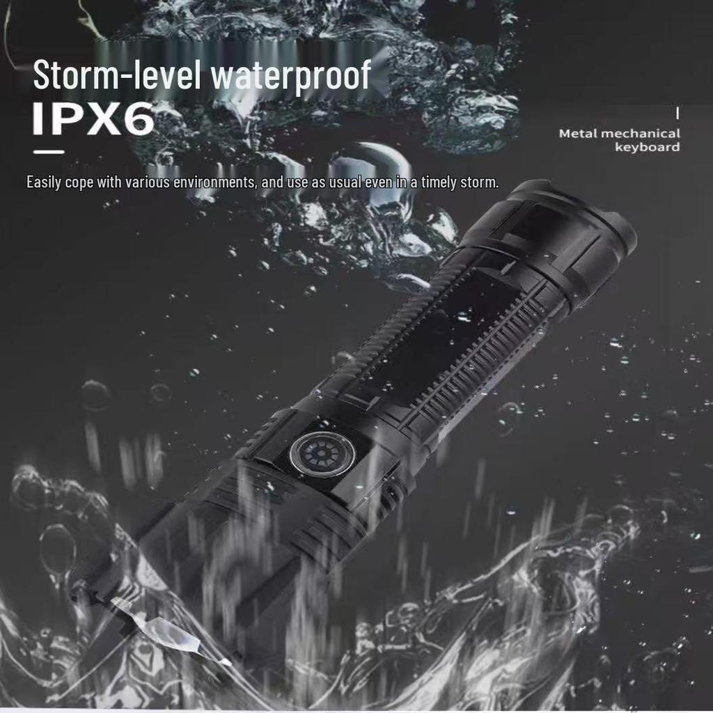 P70 Super Bright Long-Range USB Rechargeable Waterproof Flashlight with Telescopic Zoom