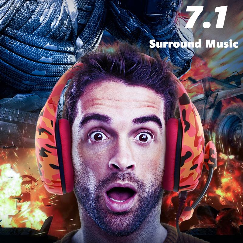 ONIKUMA Camouflage-Computerspiel-Kopfhörer, 50 mm, große Antriebseinheit, Super-Stereo-Bass, 3,5 mm kabelgebundenes Headset für PS4, XBOX-Gaming