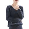 Autumn And Winter New Wool Pulling Knitted V-Neck Loose Sweater Top With Knitted Sweater Bottoming Shirt Casual