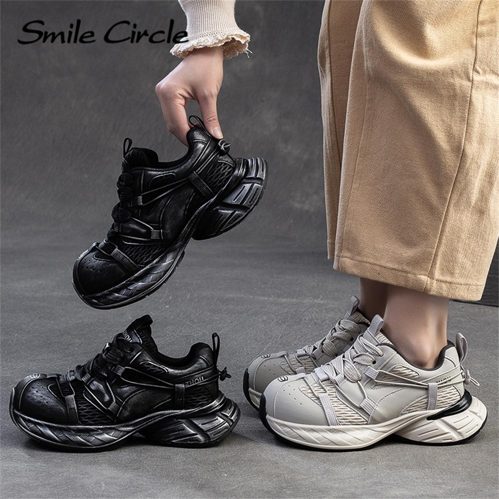 Women Sneakers Round Toe Height Increase Trainers Fashion Casual Thick Bottom Shoes