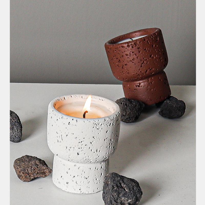 Simple Cement Household Aromatherapy Candles Empty Cups DIY High-value Handicrafts Indoor Candle Holders Decorative Ornaments