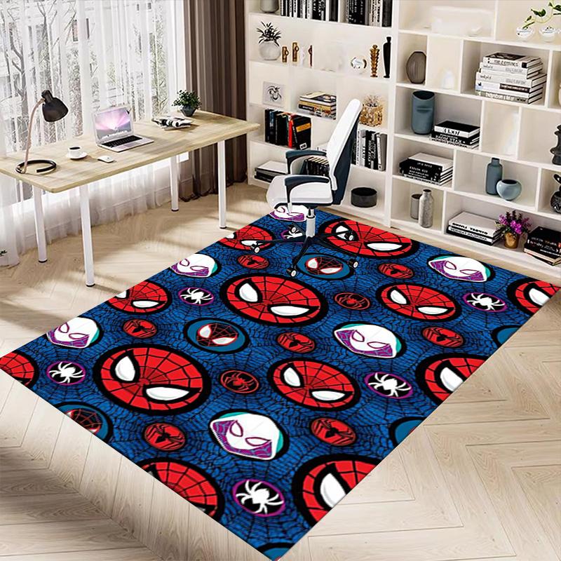Spiderman Faces Carpet For Playroom Bedroom Living Room Sofa Home Decorkids Game Area Rug Nonslip Floor Mat