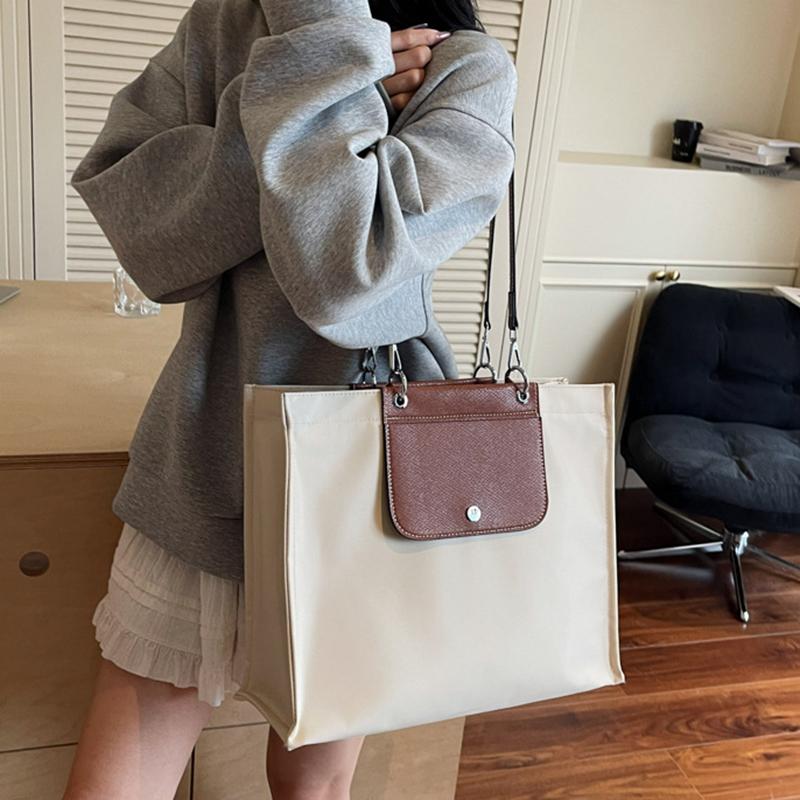 Women Canvas Shoulder Bag Large Capacity Ladies Shopping Bags Simple Handbag Vacation Tote Casual Book Bag AVE