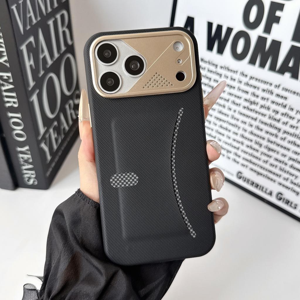 Plaid card case Ai button Apple 18 mobile phone case heat dissipation suitable for iPhone18Pro plug-in card protective case 17