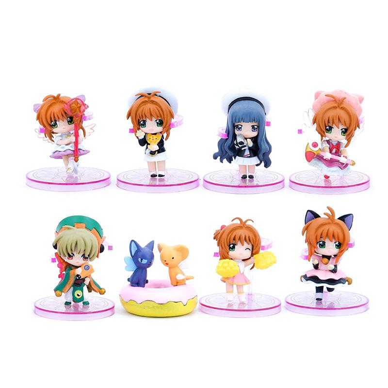 8 Pieces / Set Card Captor Sakura Cute Doll Vinyl Action Figure Collection Animation Model Toy