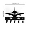 Airplane Metal Key Holder Wall Home Decor - Aircraft Art for Living Room Bedroom Artwork and Functional Decoration