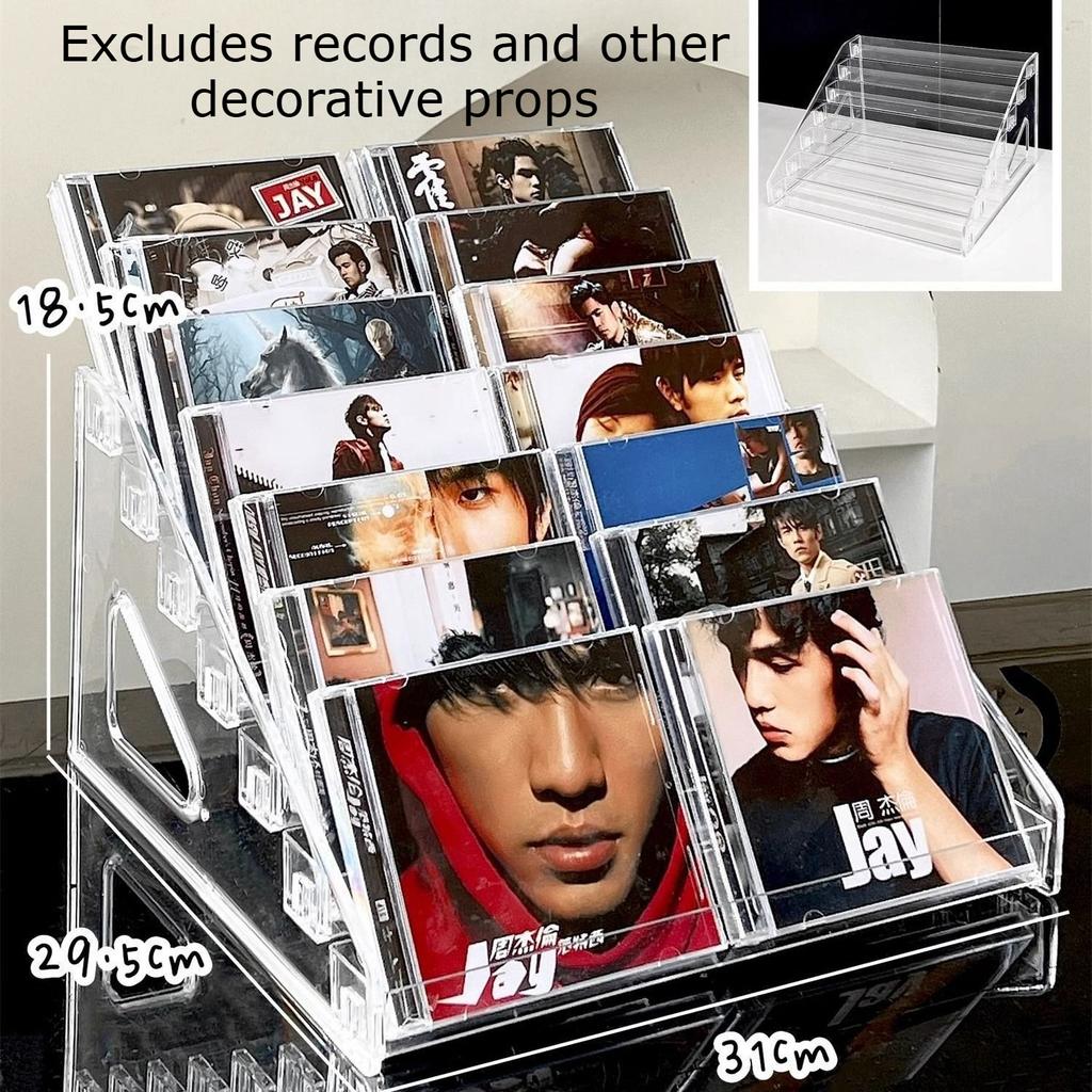 Vitrína na CD Domácí akrylový stojan na CD Albumy Úložný box na CD Úložný stojan na časopisy Albumy slavných zpěváků CD