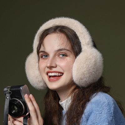 Women Winter Earmuffs Faux Fur Thick Cozy Solid Color Elastic Lightweight Anti-slip Foldable Ear Protection Ear Cover Outdoor Ear Warmers