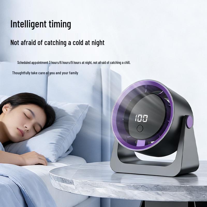 100-Speed Portable Desktop Fan: Wall-Mountable, Rechargeable for Home, Dorm & Outdoor Use