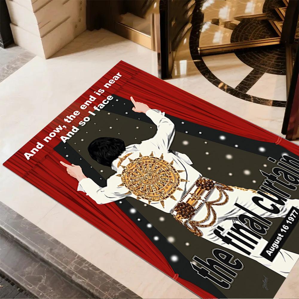 Epic Elvis Presley Concert Floor Mat Perfect for Foyer Living Rooms Hallway Entryway Anti-slip Rug Decorate Offices Spiritual Gift