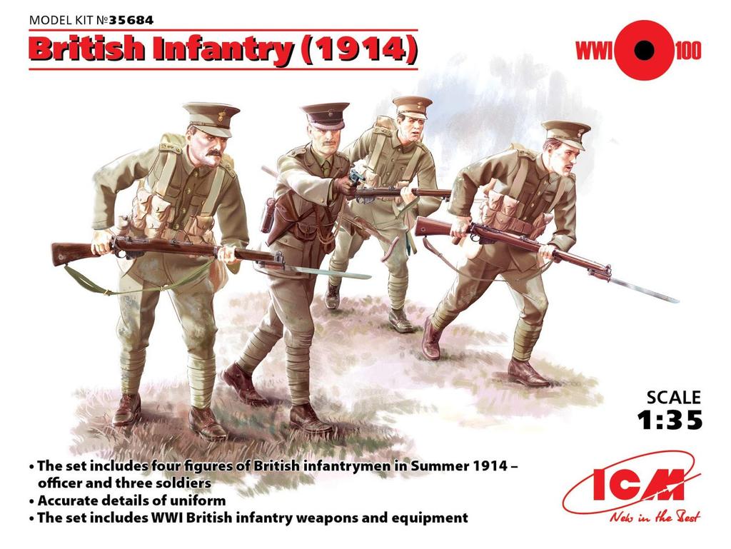 ICM 1/35 World War I British Infantry 1914 Plastic Model