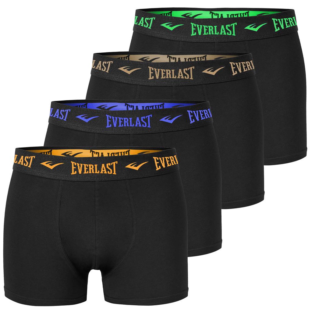 Everlast Men' Boxer Shorts 8 Pack Cotton Black Color Logo Size