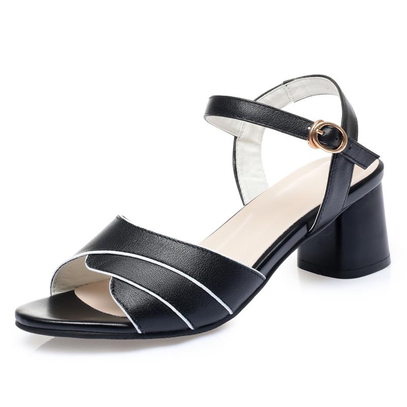 Summer Sandals Women High Heel Women Sandals One Line Buckle Fishmouth Roman Red Sandals Women