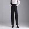 Women's High-Waisted Wool Cigarette Pants - Autumn/Winter, Warm, Versatile, Casual, Plus Velvet & Thickened.