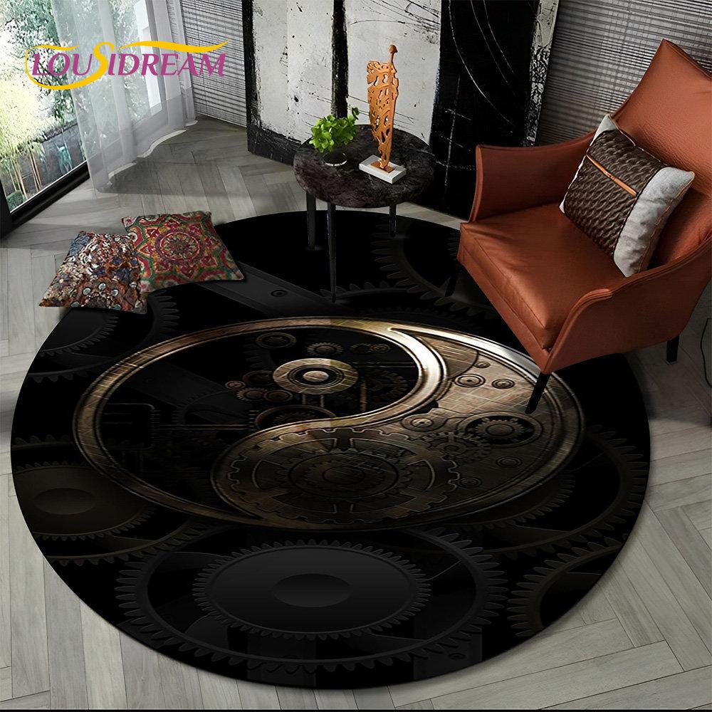3D Chinese Tai Chi Bagua Yin Yang Round Area Rug,Carpet Rug for Living Room Bedroom Sofa Playroom Decor,kids Non-slip Floor Mat