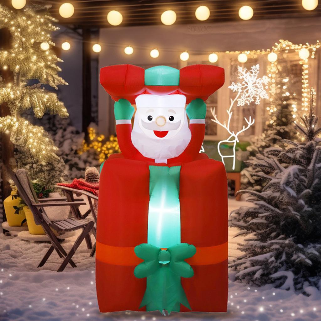 Elektrische Aufblasbare Leuchtende Weihnachts-Weihnachtsmann-Deko mit 4 LED-Lichtern 1,5 m Automatisch Auf und Ab Neuheit Außen