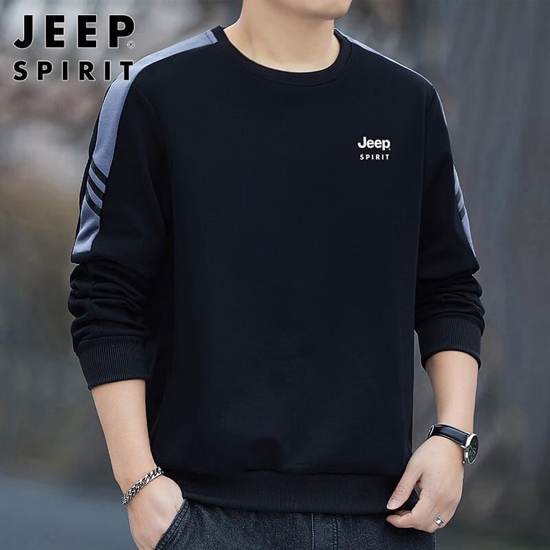 JEEP SPIRIT Men's Casual Crewneck Long-Sleeve Sweatshirt